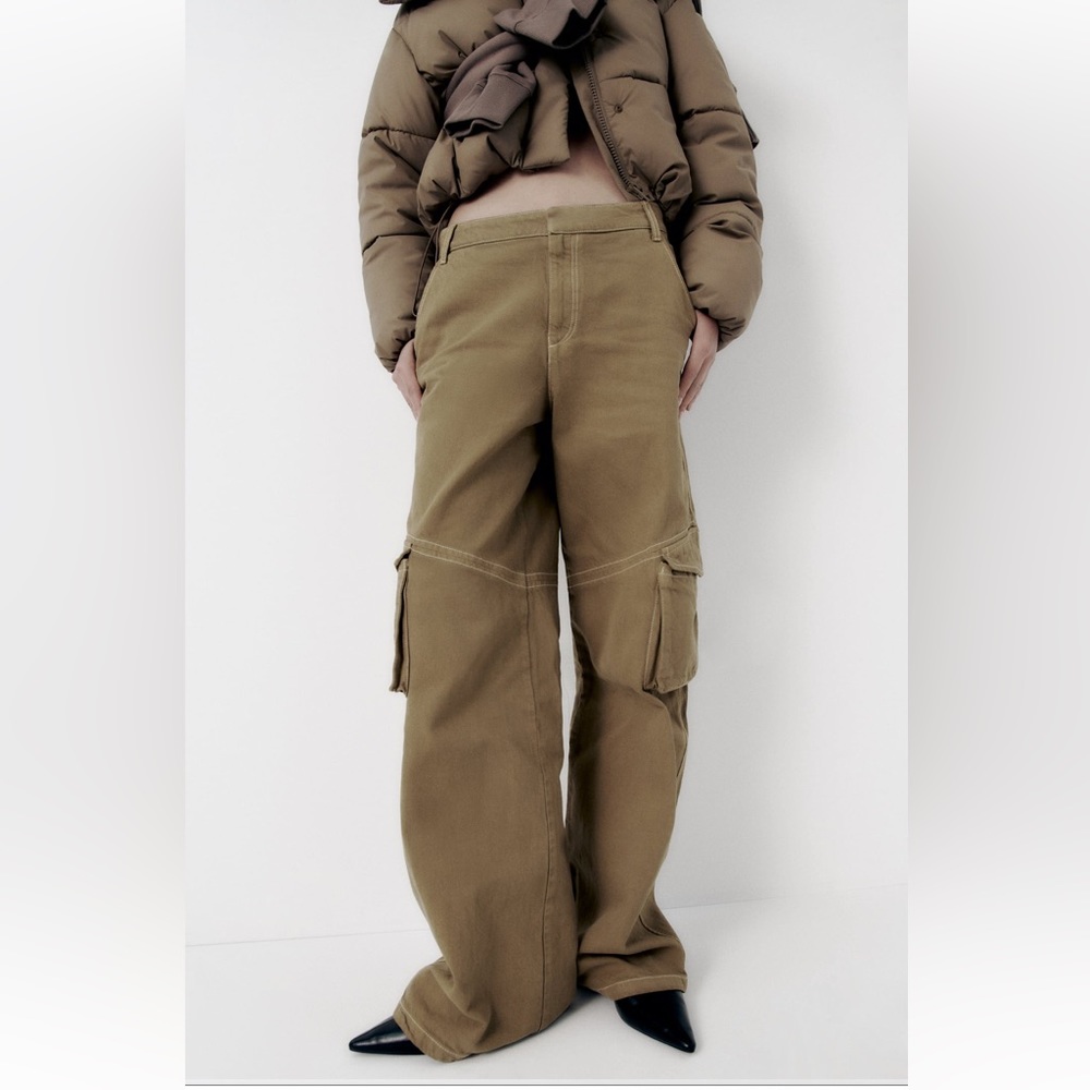 ZARA FULL LENGTH CARGO PANTS - Picture 2 of 14